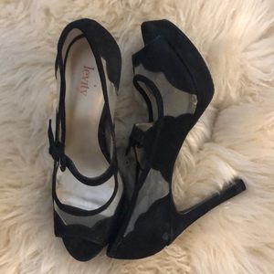 Black Peep Toe Heel